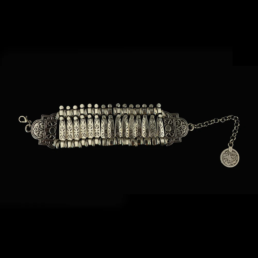 Vintage Silvery Golden Coins Bracelet for Women Men Boho Hippie Beach Party Afghan Turkish Marseille Ethnic Bracelets Jewelry