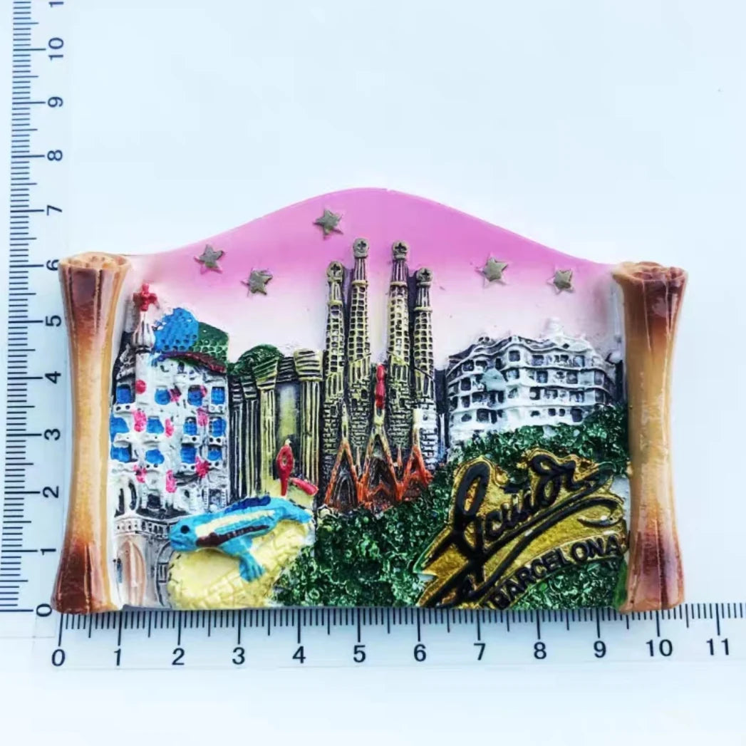 Spain Barcelona Fridge Magnets Tourist Souvenir Decoration Articles Handicraft Magnetic Refrigerator Stickers Collection Gifts