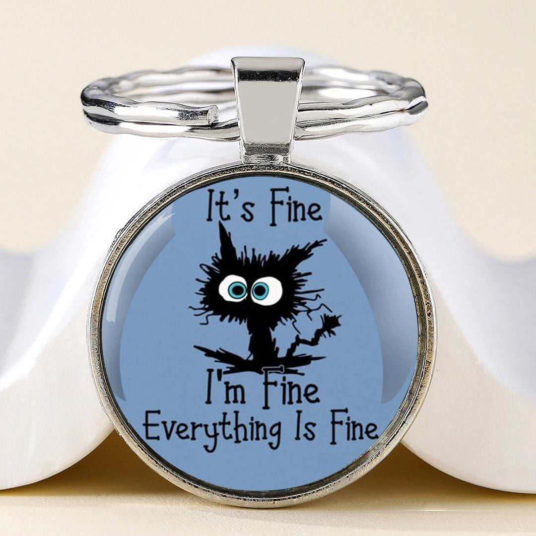 Star Sign Animal Cats Lion Graphic Design Key Chain Unique Keyrings Charm Pendant Jewelry Perfect Birthday Anniversary Gift Idea