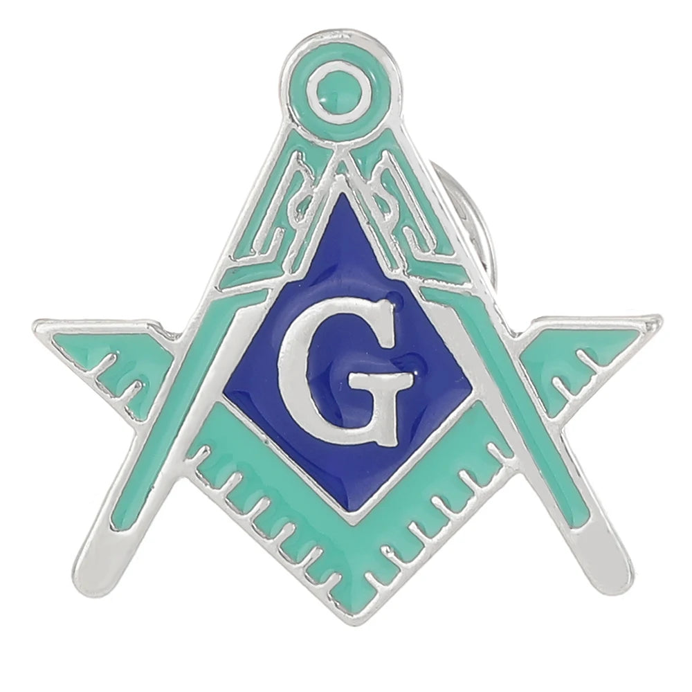 8 Styles Classic Masonic Symbols Enamel Brooches Funny Freemason Emblem Golden Pins