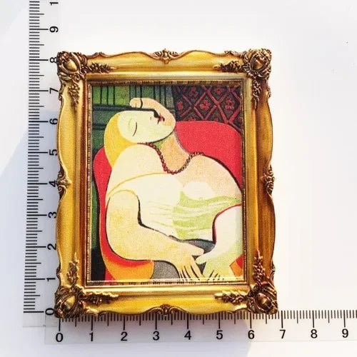 Van Gogh Picasso Oil Painting UV Photo Frame World Famous Paintings 3d Fridge Magnets Home Decoration Collection Gifts
