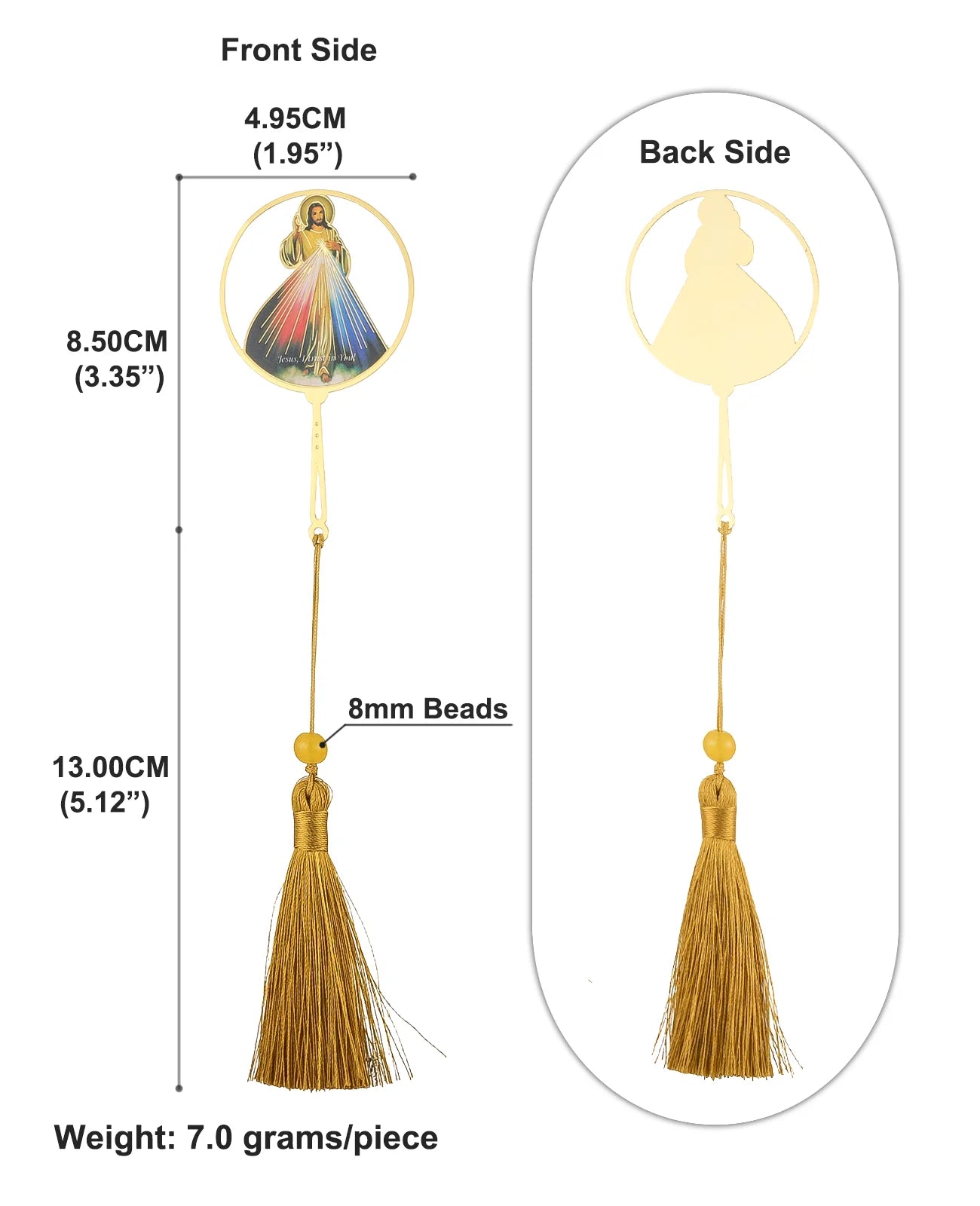 Christian Holy Family Bookmarks Hollow Copper Jesus Christ The Teacher Tassel Bookmark Accessories for Reader Birthday Gift