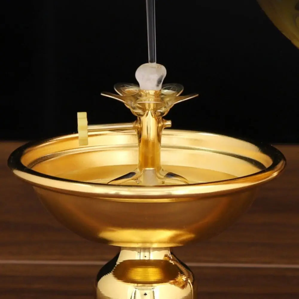 Vintage Anti-slip Alloy Oil Lamp Adjustable Exquisite Butter Lamp Holder High-legged Oil Dish Ornaments Buddha Hall
