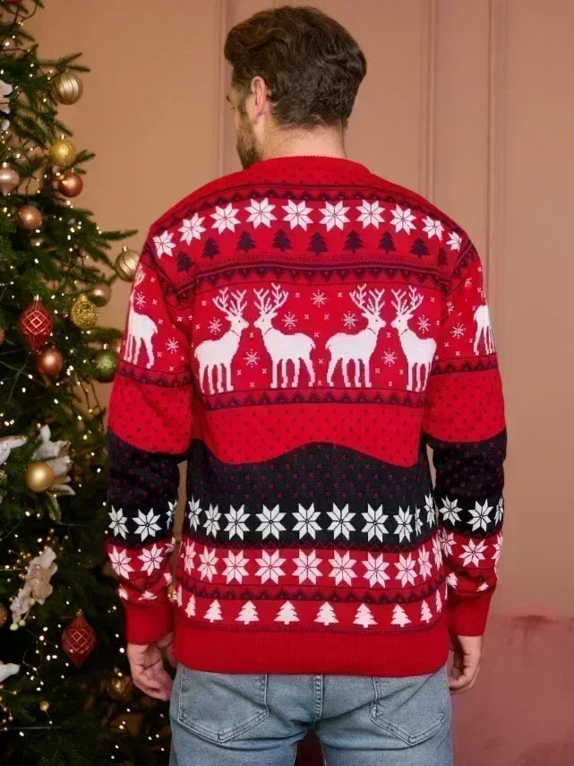 2025 New Women Men Kids Christmas Sweaters Casual Soft Jumpers Warm Thicken Matching Outfits Pullover Knitwear Xmas Family Look