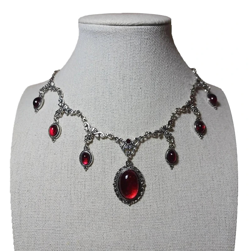 〔YY110〕Vampire Cameo Choker, Gothic Jewelry, Victoria, Retro, Butterfly, Blood Drop, Pagan, Witchcraft, Alternative, Necklace