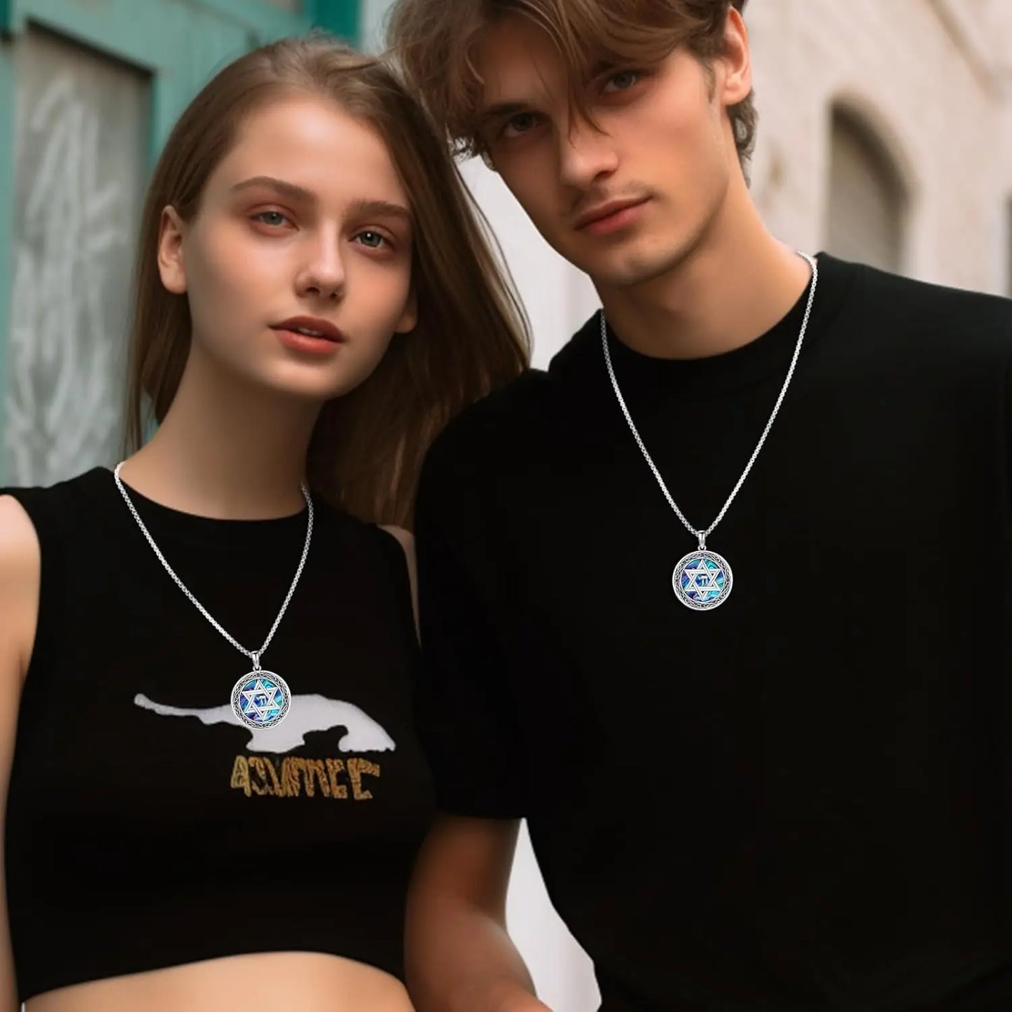 Wiccan Necklace Star of David Necklace 925 Sterling Silver Star of David Pendant Protection Amulet Necklace Gifts for Women Men