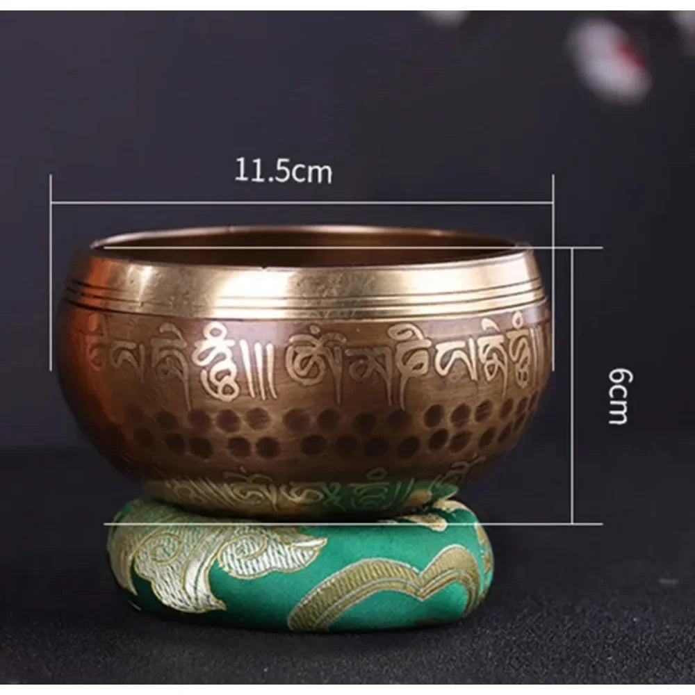 Nepal Large Bowl Singing 20cm Copper Handmade Buddha Bowls Tibetan Yoga Bowl Meditation Tools Buddha Sound Bowls Awareness Set