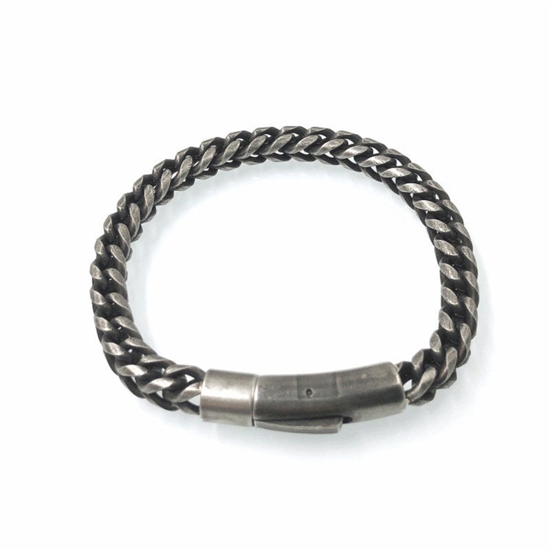 Vintage Chain Link Men Bracelet Handmade Punk Rock Stainless Steel Punk Bracelets Male Hand Jewelry Boyfriend Accessories