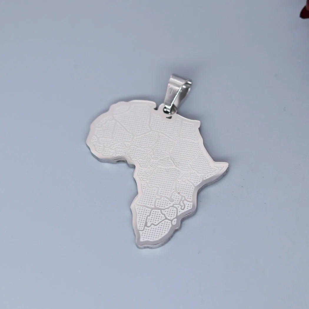 2Pcs/lot Creative Africa Map African Charm For Necklace Bracelets Jewelry Crafts Making Findings Handmade Stainless Steel Charm