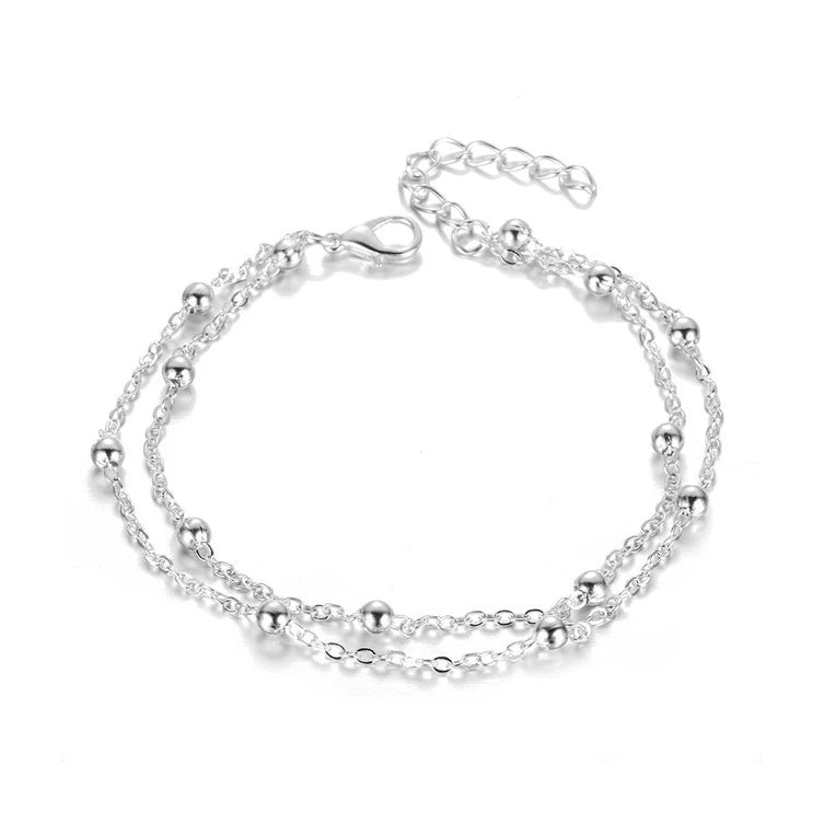 Vintage Star Elephant Bracelet For Women Boho Pendent Double Layer Anklet Bohemian Foot Jewelry Gift Drop Shipping