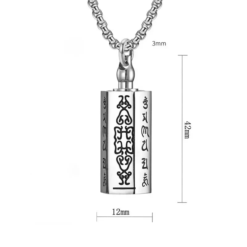 Vintage Stainless Steel Essential Oil Bottle Pendants Urn Wishing Bottle Necklace Religious Amulet Couple Party Jewelry