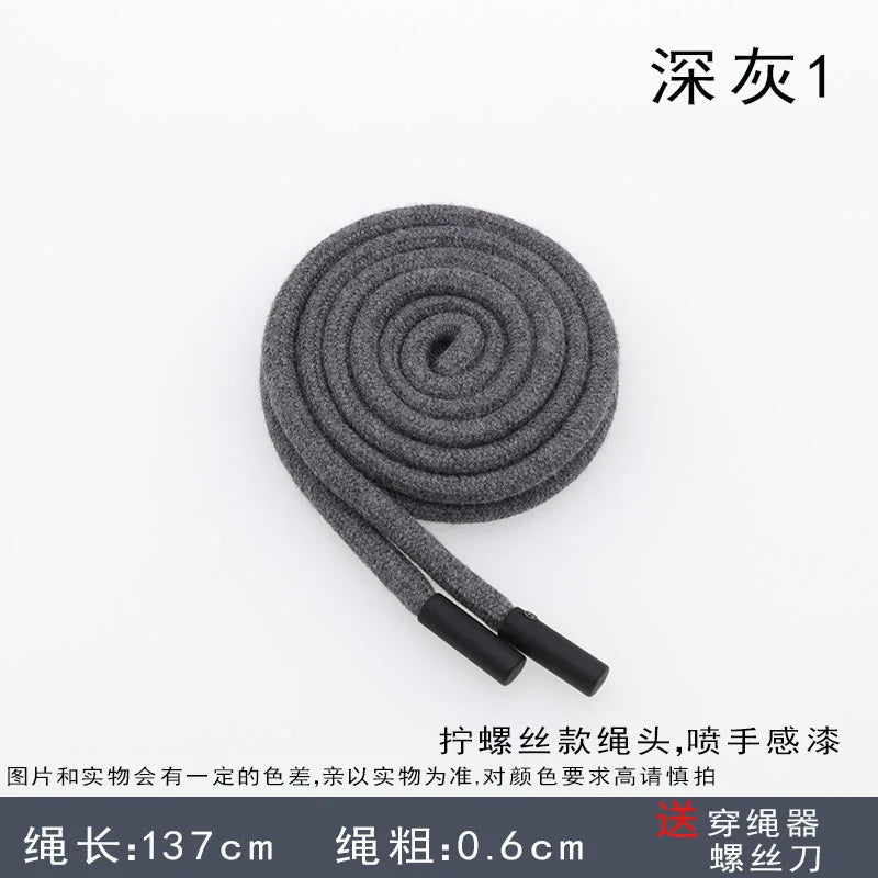 6mm Round Sweater Hat Rope Polyester Cotton Drawstring Men Women Sports Pants Waist Rope Decorative Casual Pants Belt Rope