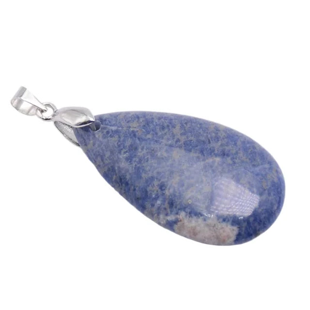 20x35mm Natural Labradorite Tiger's Eye Stone Crystal Howlite Aventurine Lapis Opal Jasper Water Drop Women Men Pendant Bead