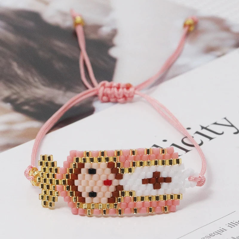 ZHONGVI Cute Religious Saint Design Bracelets for Womne Lady Colorful Miyuki Bead Europe and America Vacation Friendship Jewelry