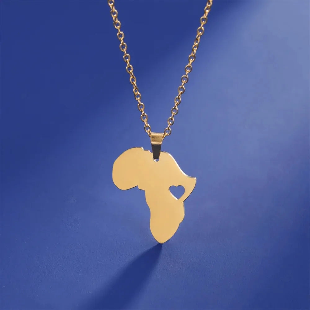 EUEAVAN 1pc Africa Berbers Symbol Map Stainless Steel Pendant for Necklace African Kabyle Berber Jewelry Making Supplies DIY