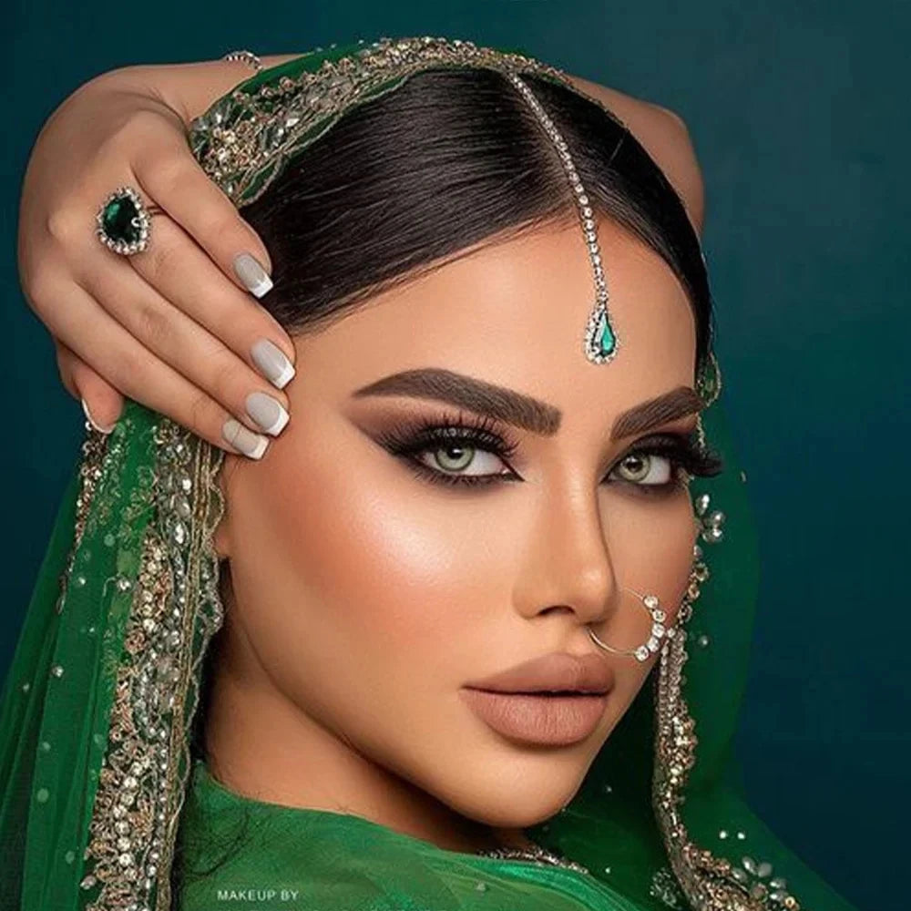 Stonefans Green Pendant Hairpin Hair Wedding Jewelry for Women Girl Head Accessories 1920s Bridesmaid Y2k Crystal Free Shipping