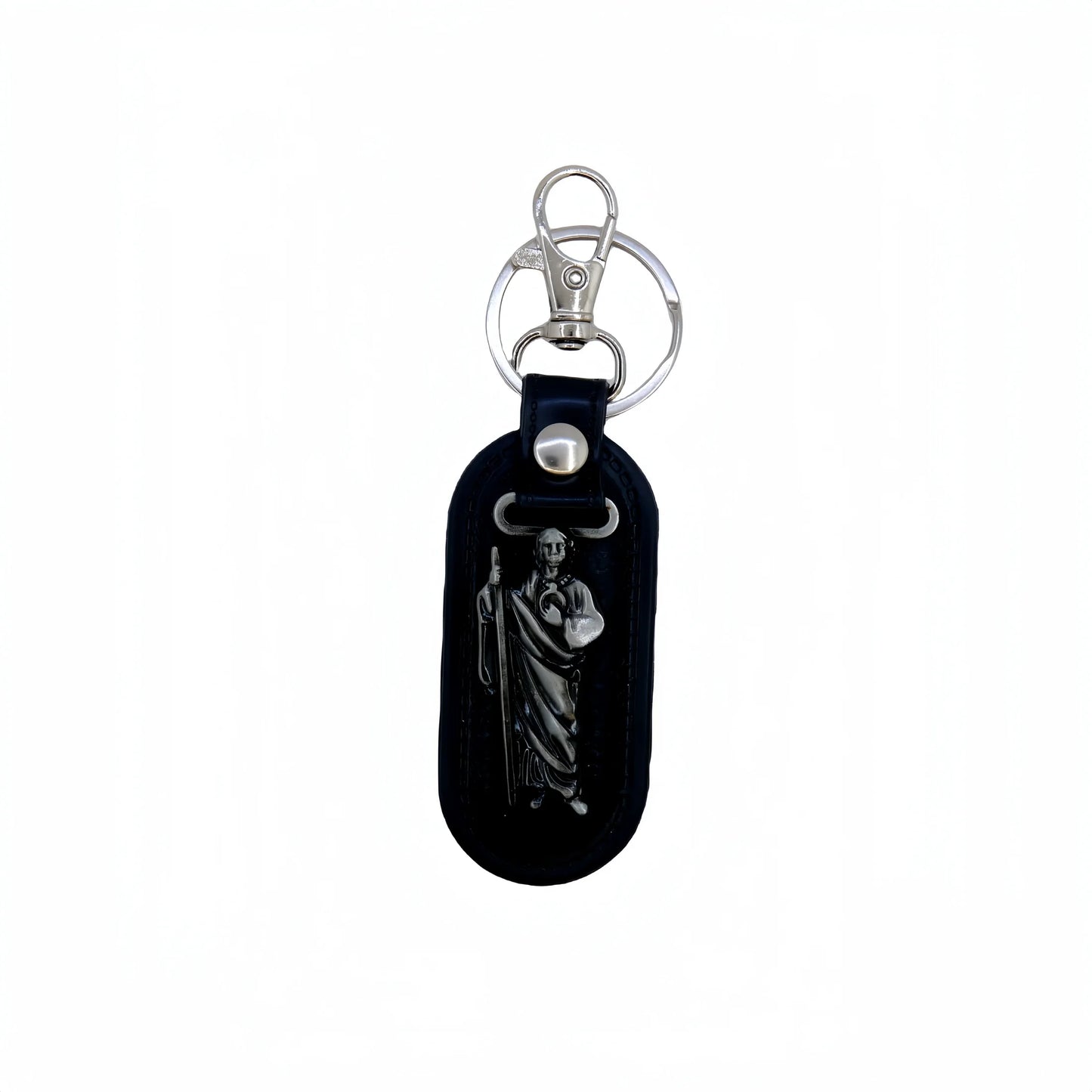 1pc Metal PU Leather St. Jude Pendant Keyring Keychain Religious Ornament