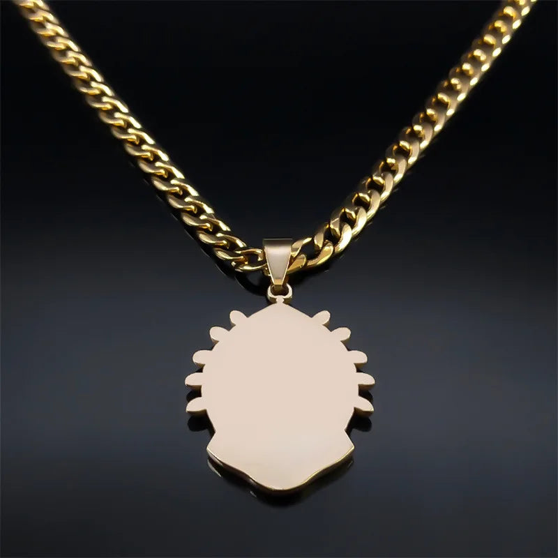 2024 new fashion everything with Brazilian Madonna necklace male pendant pendant stainless steel hip hop men's sweater chain jew