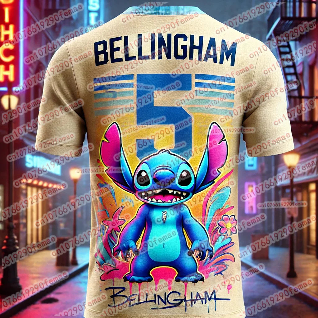 Summer Hot Sale Stitch Cute Cartoon Printed Fashion Boys and Girls Summer T-shirt Daily Kids Adult Trendy T-shirt Top