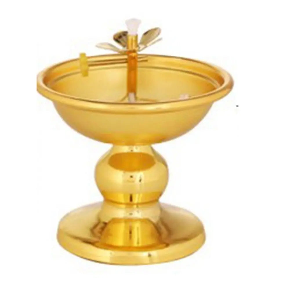 Vintage Anti-slip Alloy Oil Lamp Adjustable Exquisite Butter Lamp Holder High-legged Oil Dish Ornaments Buddha Hall