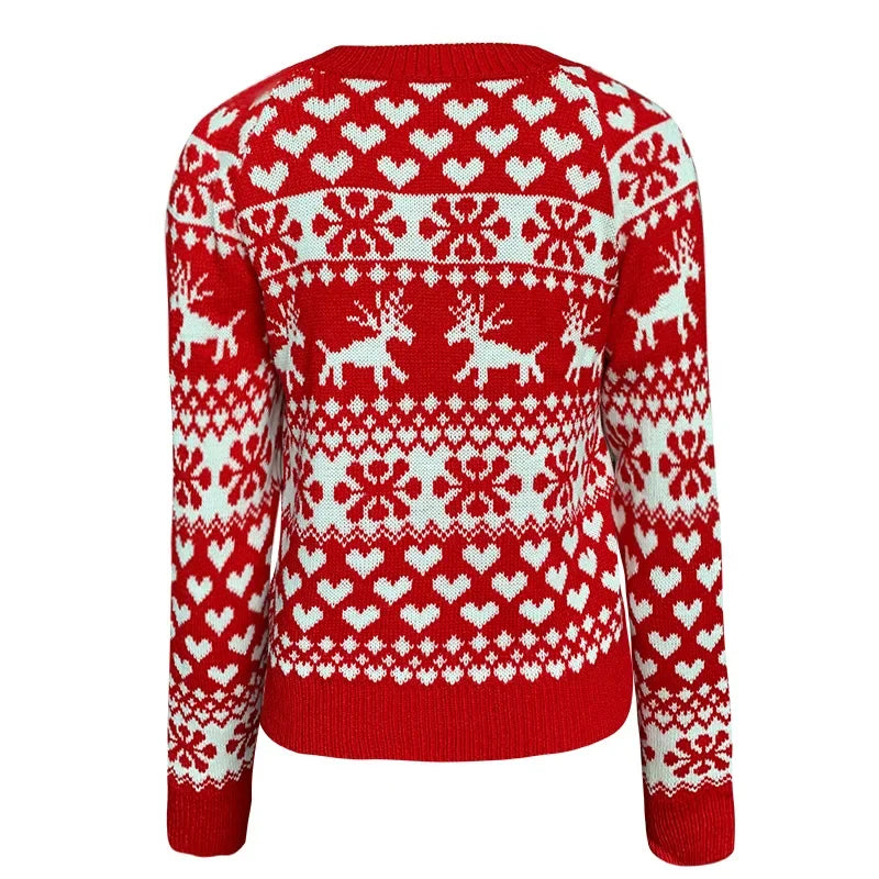 Winter 2025 Women's Christmas Sweater Soft Cute Xmas Look Knitwear Long Sleeve O Neck Jumpers Top Streetwear Y2K Style Pullovers