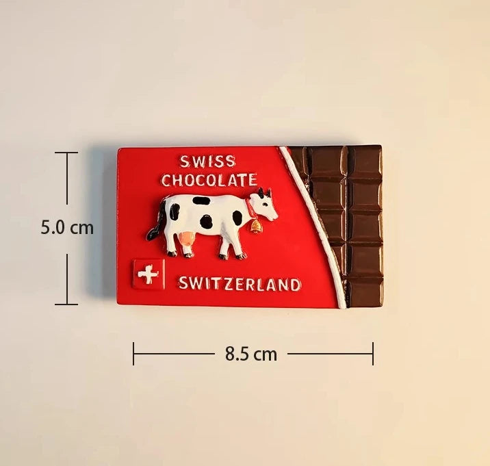 Swiss Dairy Cows Hand-painted 3D Fridge Magnets Switzerland Souvenirs Refrigerator Magnetic Stickers Gift
