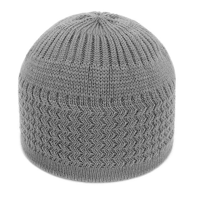 1pc Men's Casual Knitted Muslim Women Prayer Hats Winter Warm Beanies Cap Islamic Ramadan