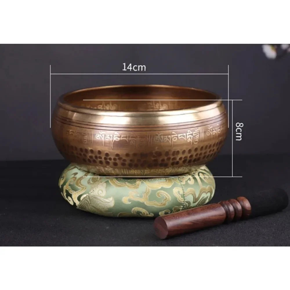 Nepal Large Bowl Singing 20cm Copper Handmade Buddha Bowls Tibetan Yoga Bowl Meditation Tools Buddha Sound Bowls Awareness Set