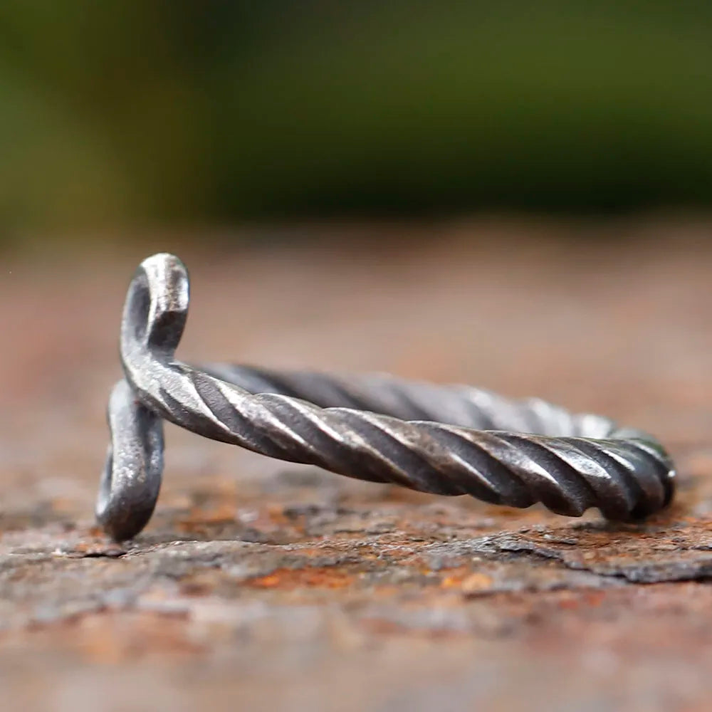 2024 NEW Men's 316L stainlesssteel Vintage Odin Norse Viking style troll cross Amulet ring for teen fashion Jewelry