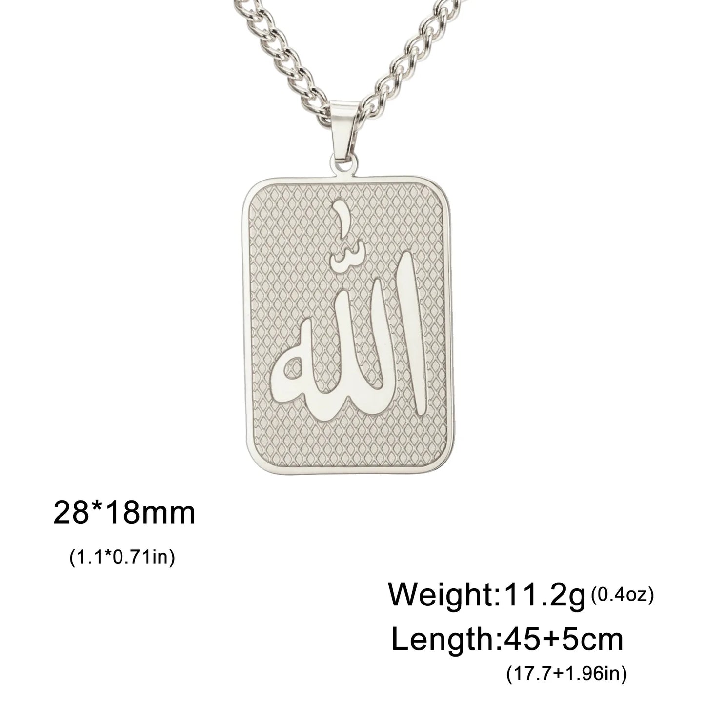 2024 New fashion cut titanium steel square brand necklace corrosion rune square brand pendant Hip Hop stainless steel women's ne