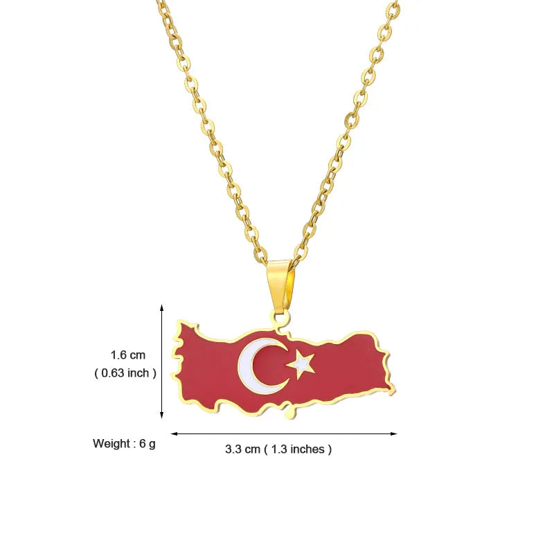 2024 new fashion stainless Gangerchi map pendant necklace temperament everything collarbone chain birthday anniversary gift