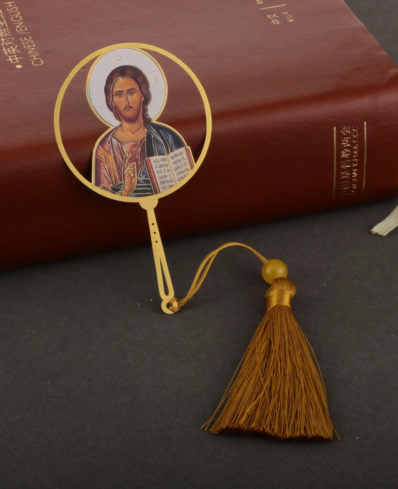 Christian Holy Family Bookmarks Hollow Copper Jesus Christ The Teacher Tassel Bookmark Accessories for Reader Birthday Gift