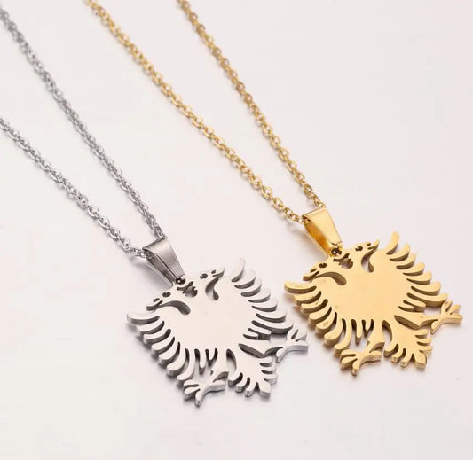 2024 New fashion stainless steel Albanian eagle pendant necklace temperament everything with cute animal collarbone chain access