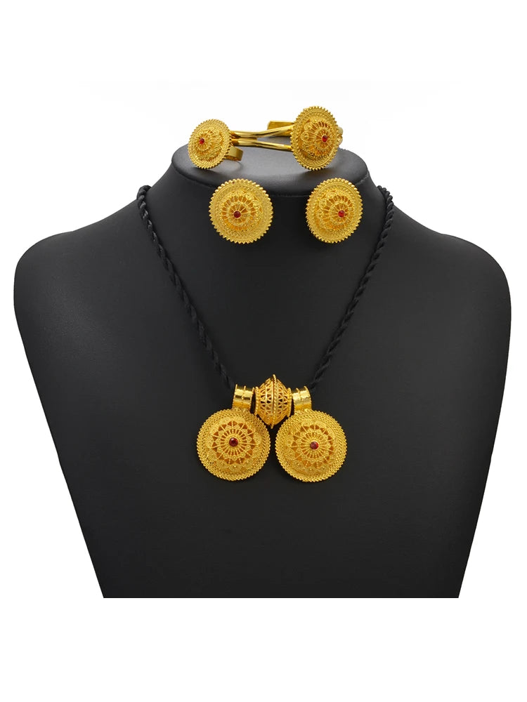 Ethiopian Jewelry Sets Ethnic Wedding Women Girls Eritrean Habesha African Birthday Party Gifts  @181116
