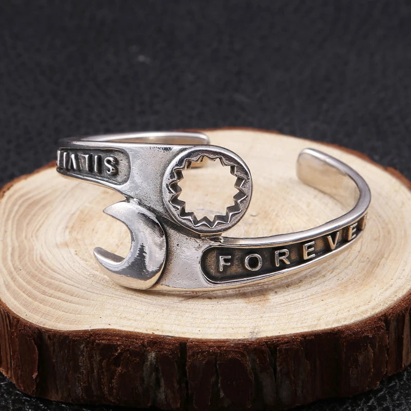 Wrench Bracelet Men's Domineering Repair Tool Wrench Cuff Open Bracelet Motorcycle Biker Punk Rock Party Jewelry Gift