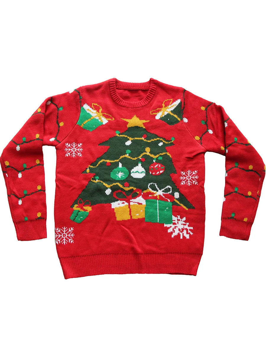 2025New Sweater Christmas Gift Sweater European and American Autumn and Winter Lazy Style Pullover Knitted Sweater
