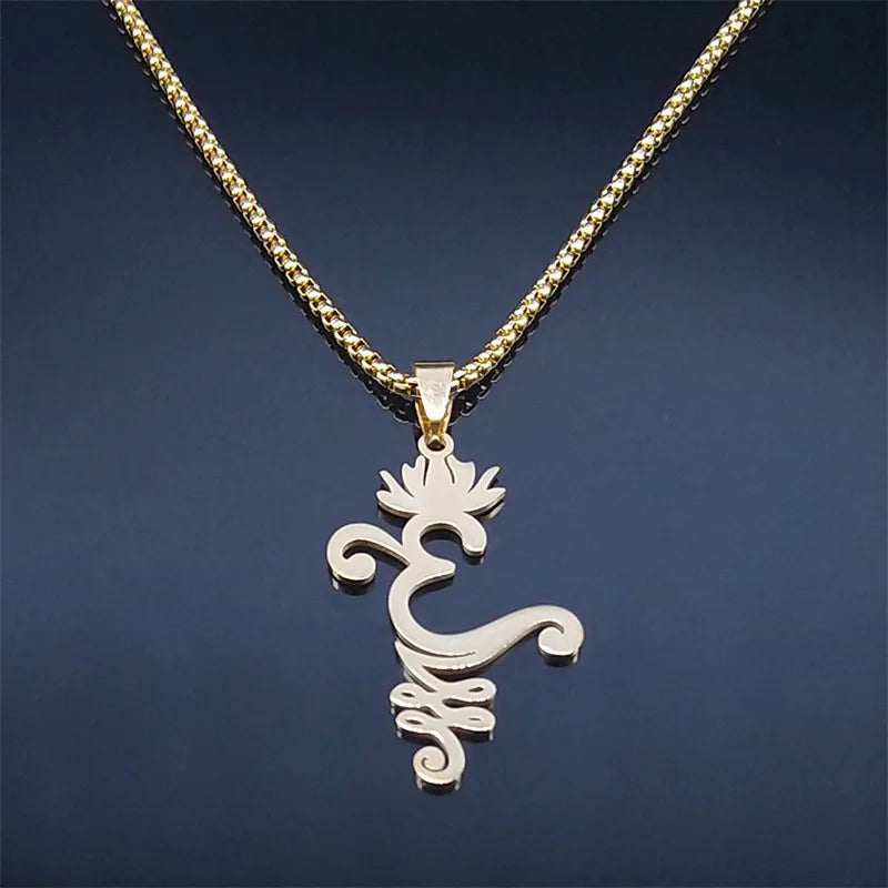 2024 new fashion all-match mysterious symbol necklace men's pendant pendant hip stainless steel men's sweater chain jewelry
