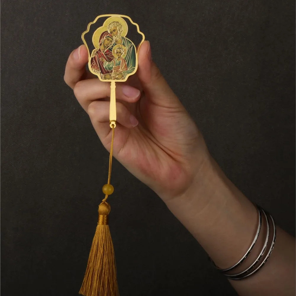 Christian Holy Family Bookmarks Hollow Copper Jesus Christ The Teacher Tassel Bookmark Accessories for Reader Birthday Gift