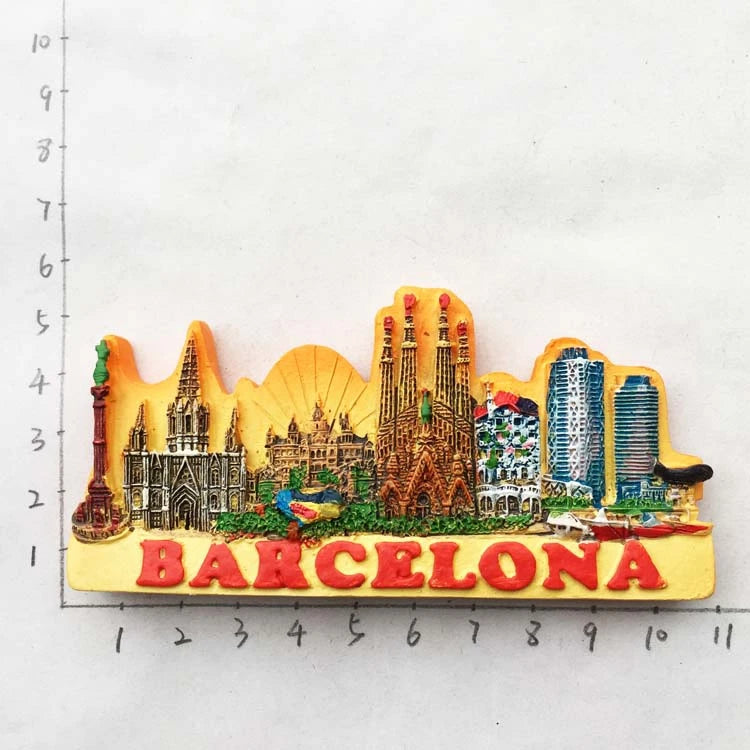 Spain Barcelona Fridge Magnets Tourist Souvenir Decoration Articles Handicraft Magnetic Refrigerator Stickers Collection Gifts