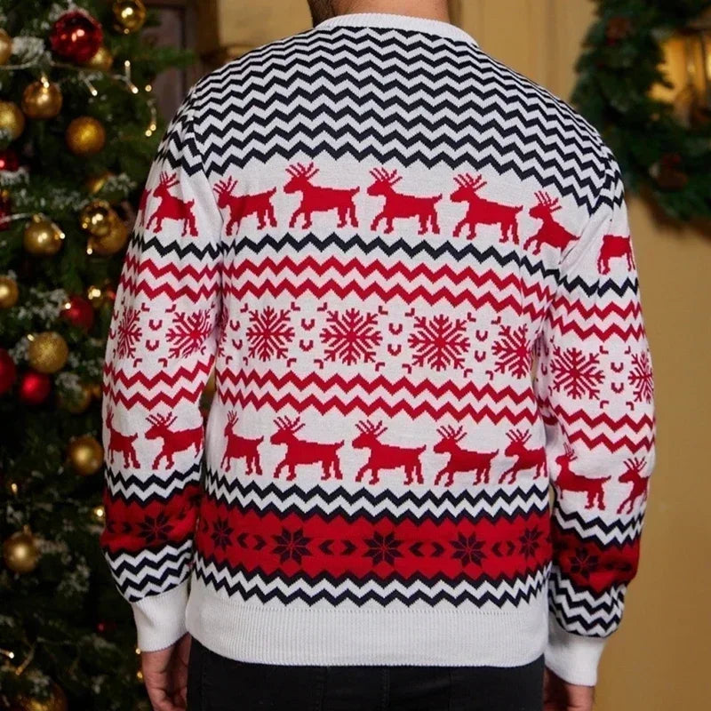2025 Christmas Sweaters Women Men Boys Girls Matching Outfits Couples Kids Casual Knitwear Long Sleeve Jumpers Xmas Family Look