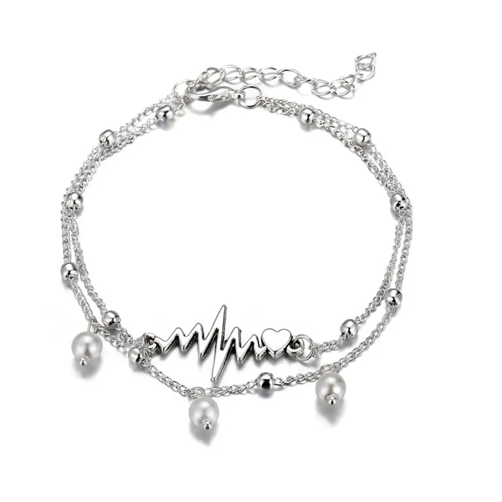 Vintage Star Elephant Bracelet For Women Boho Pendent Double Layer Anklet Bohemian Foot Jewelry Gift Drop Shipping
