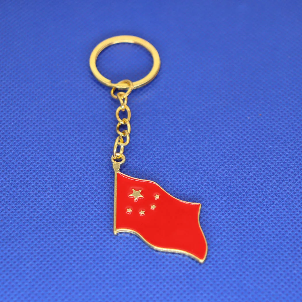 2024 New fashion China flag map keychain pendant men's and women's bags car key chain accessory anniversary small gift