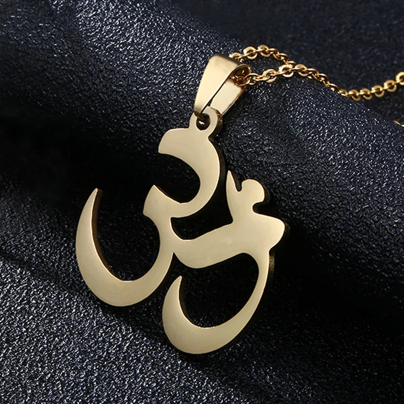 2024 new fashion stainless steel Aum Yoga necklace for women and men couples ethnic style accessory collarbone chain anniversary