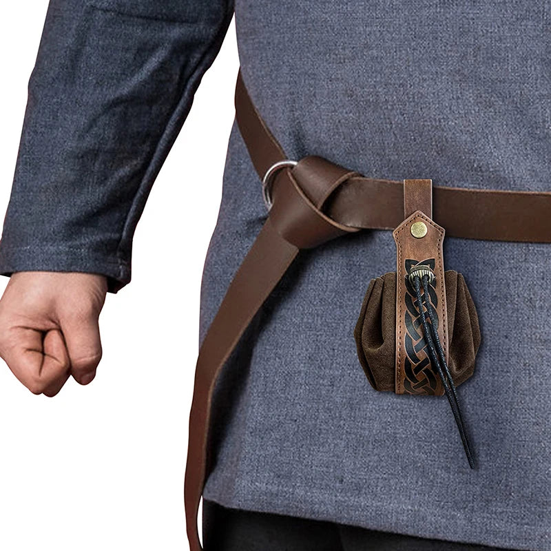 Viking-style Medieval Pouch That Can Be Hung On a Belt, Men's Coin Purse, High-quality Retro Waist Bag, Cool and Handsome Style