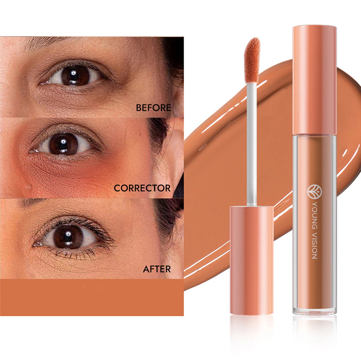 YOUNG VISION 6 Colors Hydrating Fresh Concealer Brightens Skin Tone and Covers Blemishes and Dark Eye Circles Concealer