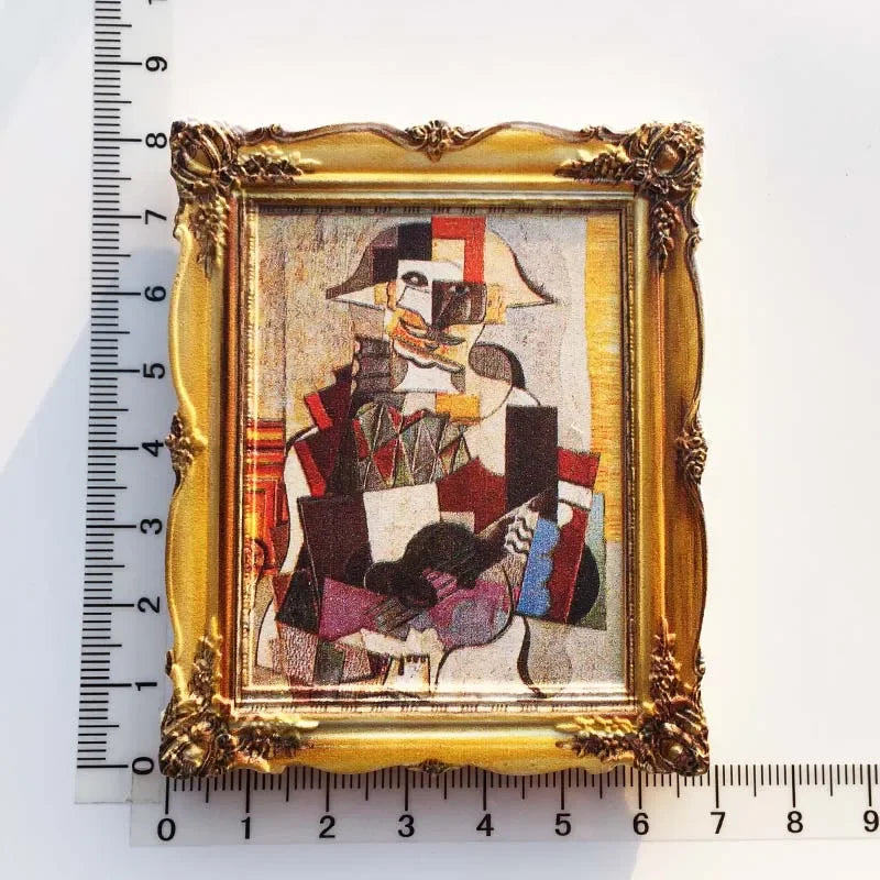 Van Gogh Picasso Oil Painting UV Photo Frame World Famous Paintings 3d Fridge Magnets Home Decoration Collection Gifts