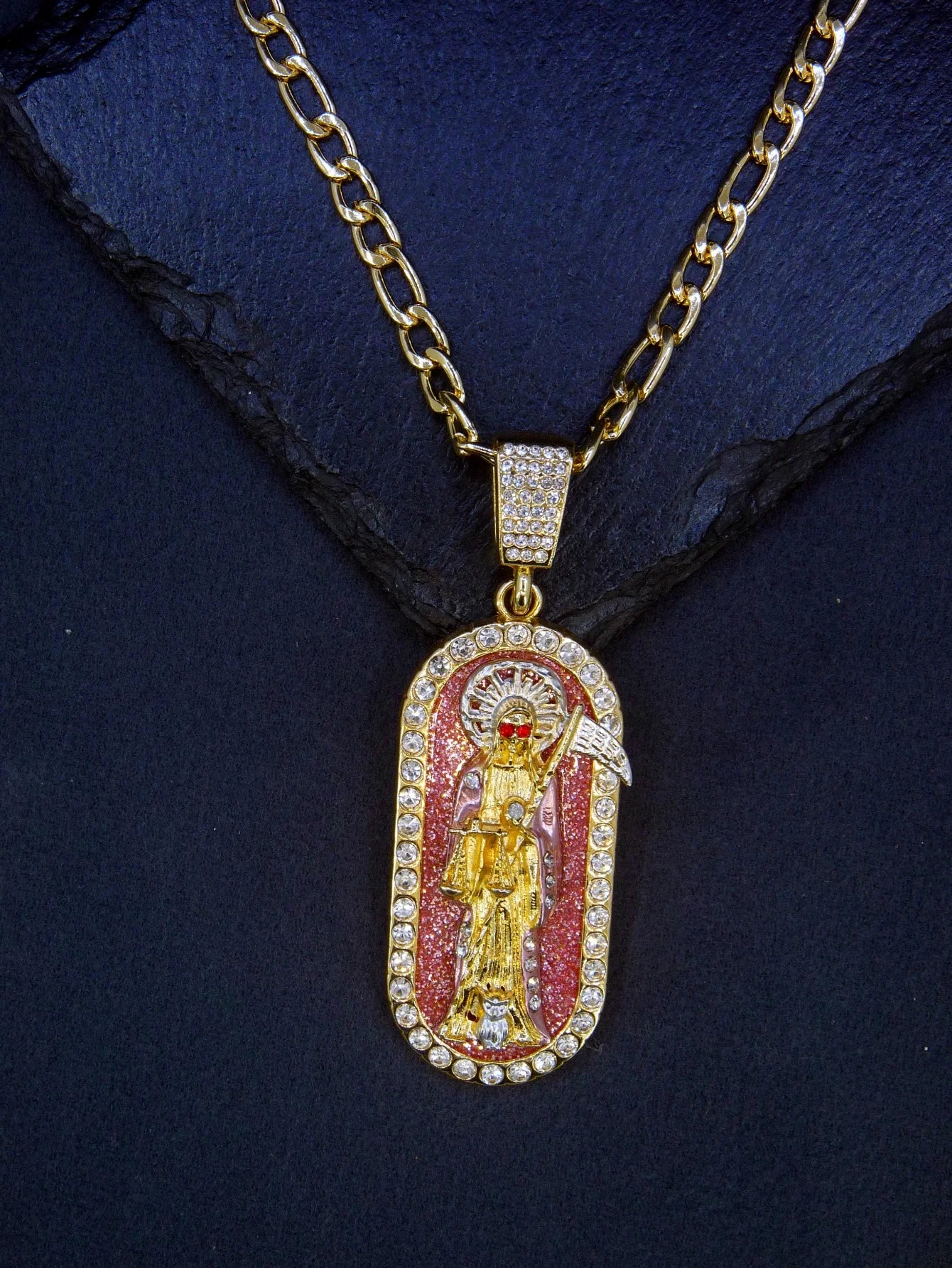 1 Piece 14K Gold Plated Green St. Jude San Juads Pendant Women's Necklace Religious Jewelry