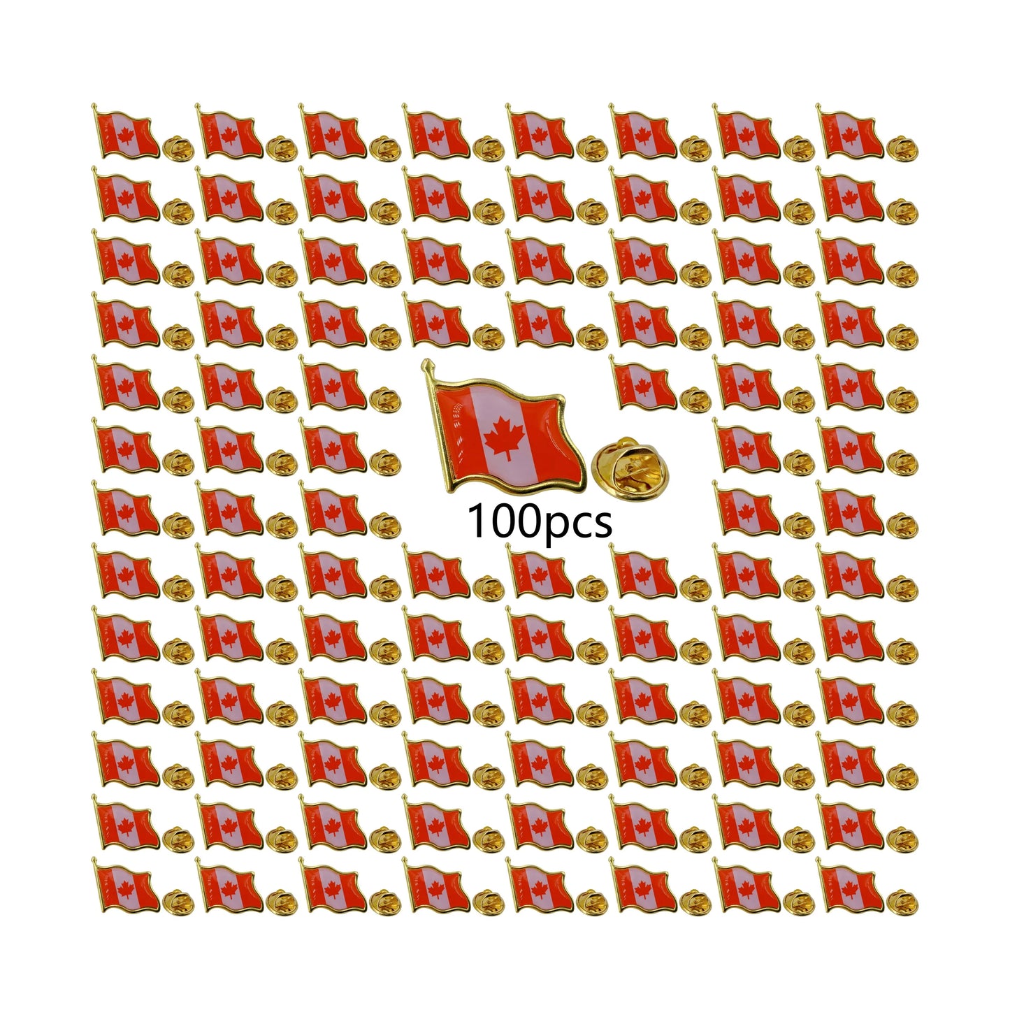 10/20/50/100pcs Canada Flag lapel Pins   Canadian national brooches pin  Decoration for Clothes and Bags