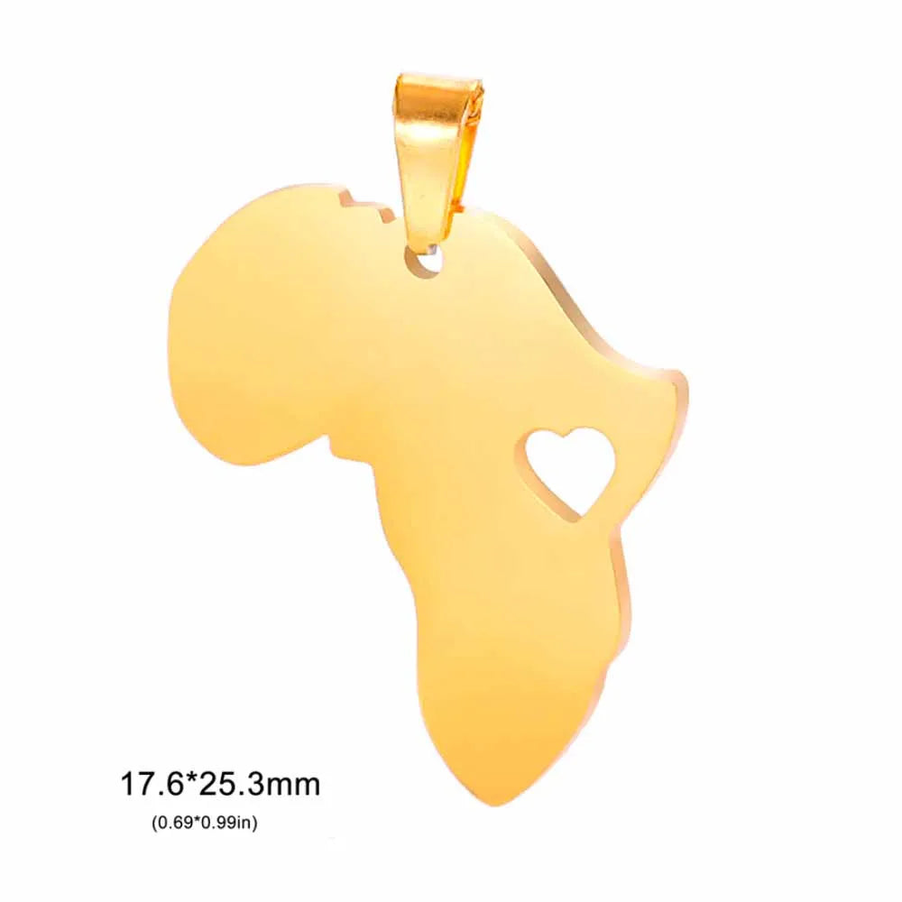 EUEAVAN 1pc Africa Berbers Symbol Map Stainless Steel Pendant for Necklace African Kabyle Berber Jewelry Making Supplies DIY