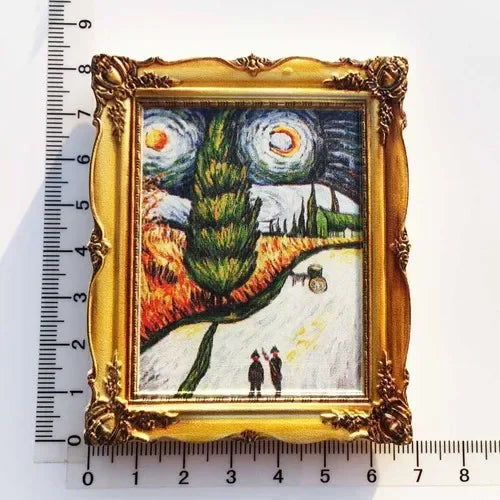 Van Gogh Picasso Oil Painting UV Photo Frame World Famous Paintings 3d Fridge Magnets Home Decoration Collection Gifts